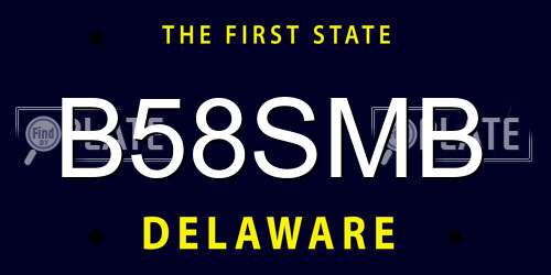 B58SMB Delaware License Plate