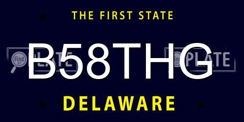 B58THG Delaware License Plate