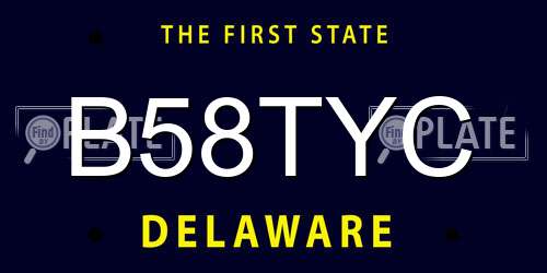 B58TYC Delaware License Plate