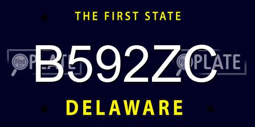 B592ZC Delaware License Plate