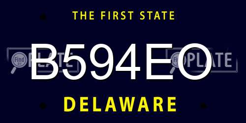 B594EO Delaware License Plate