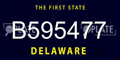 B595477 Delaware License Plate