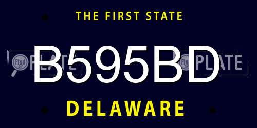 B595BD Delaware License Plate