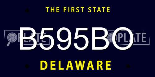 B595BO Delaware License Plate