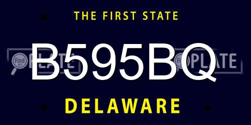B595BQ Delaware License Plate