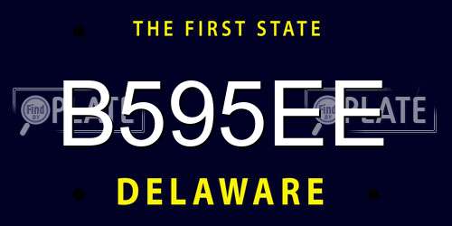 B595EE Delaware License Plate