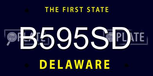 B595SD Delaware License Plate