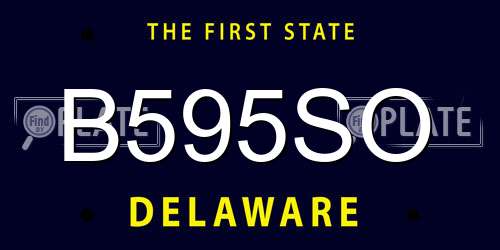 B595SO Delaware License Plate