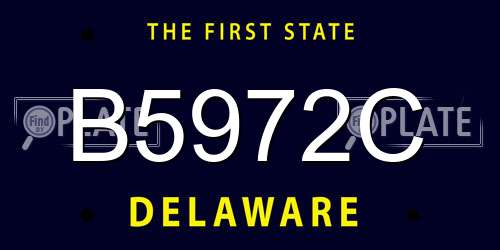 B5972C Delaware License Plate
