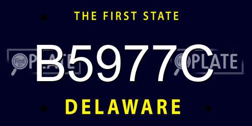 B5977C Delaware License Plate