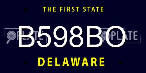 B598BO Delaware License Plate
