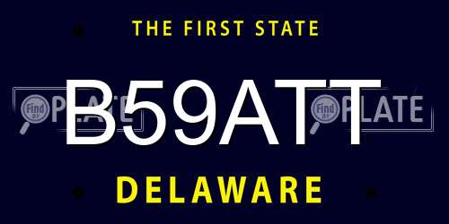 B59ATT Delaware License Plate