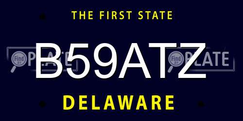 B59ATZ Delaware License Plate
