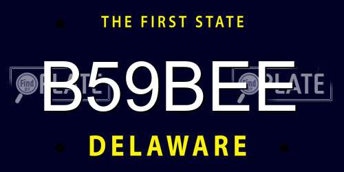 B59BEE Delaware License Plate