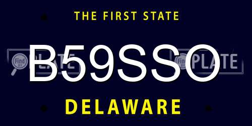 B59SSO Delaware License Plate