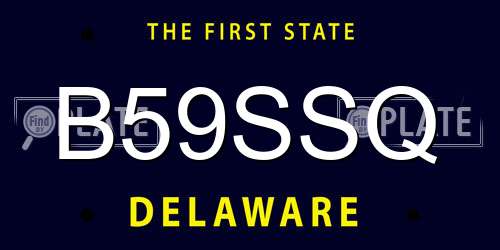 B59SSQ Delaware License Plate