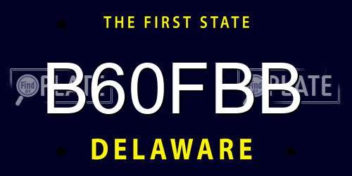 B60FBB Delaware License Plate