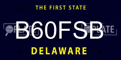 B60FSB Delaware License Plate