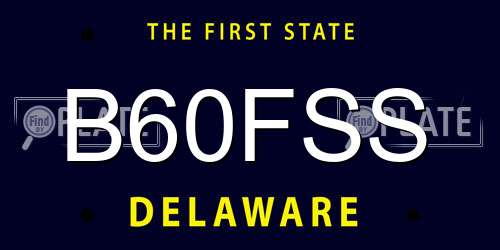 B60FSS Delaware License Plate
