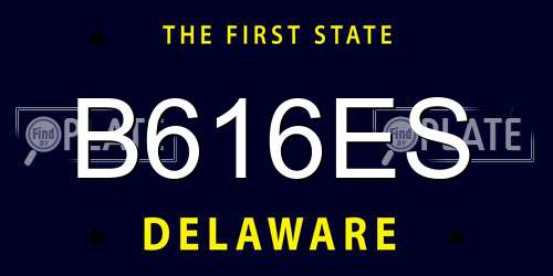 B616ES Delaware License Plate