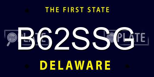 B62SSG Delaware License Plate