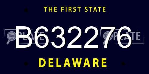 B632276 Delaware License Plate