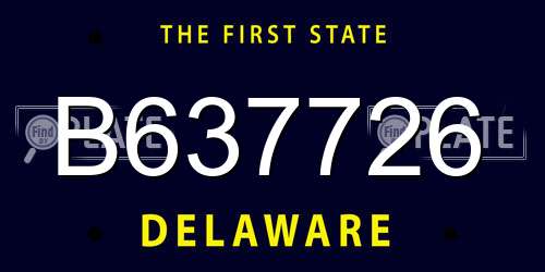 B637726 Delaware License Plate