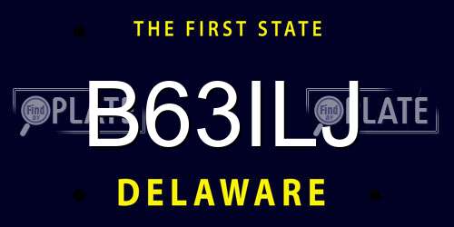 B63ILJ Delaware License Plate