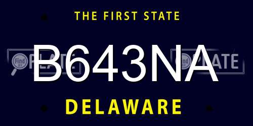 B643NA Delaware License Plate