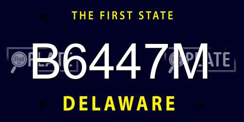 B6447M Delaware License Plate