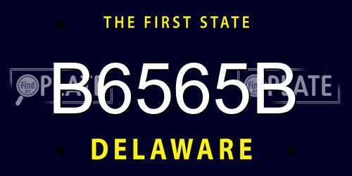 B6565B Delaware License Plate