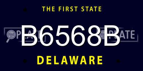 B6568B Delaware License Plate
