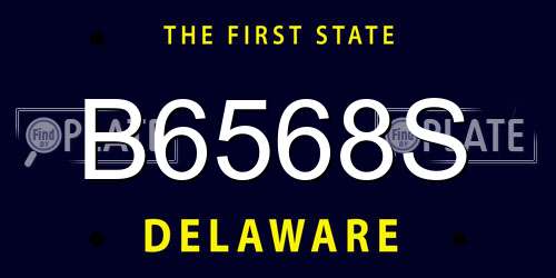 B6568S Delaware License Plate