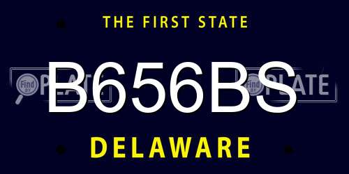 B656BS Delaware License Plate