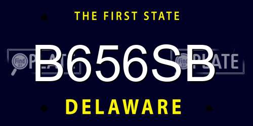 B656SB Delaware License Plate