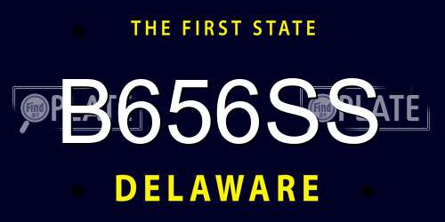 B656SS Delaware License Plate