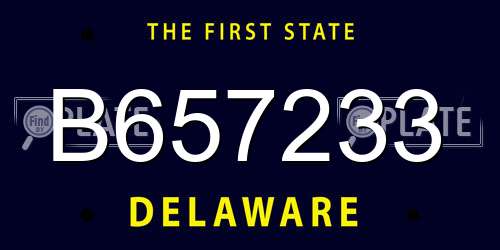B657233 Delaware License Plate