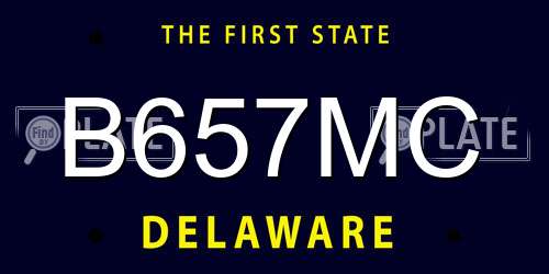 B657MC Delaware License Plate