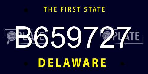 B659727 Delaware License Plate