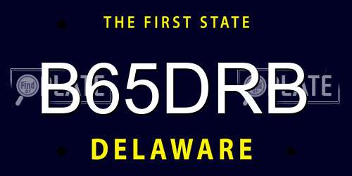 B65DRB Delaware License Plate