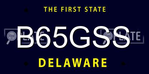 B65GSS Delaware License Plate