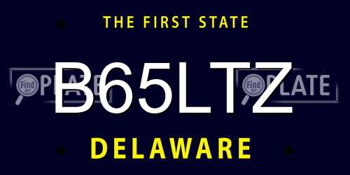 B65LTZ Delaware License Plate