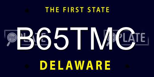 B65TMC Delaware License Plate