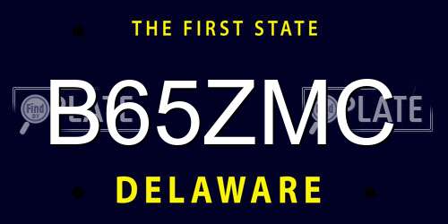 B65ZMC Delaware License Plate