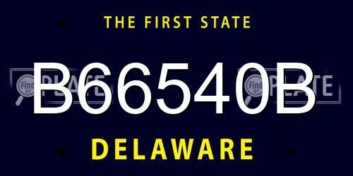 B66540B Delaware License Plate