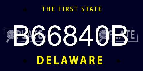 B66840B Delaware License Plate