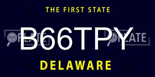 B66TPY Delaware License Plate
