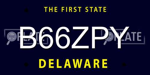 B66ZPY Delaware License Plate