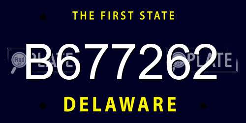 B677262 Delaware License Plate