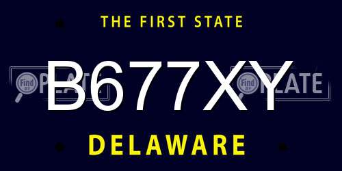 B677XY Delaware License Plate